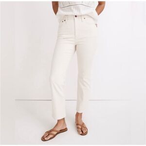 Madewell Slim Demi-Boot Jeans Cream Off White Vintage Canvas Ankle Bootcut 25P